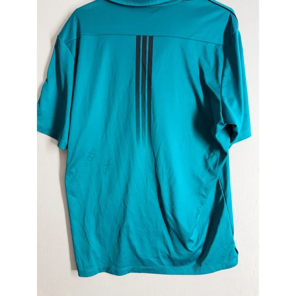 Adidas Golf Polo Shirt Mens Large Teal Blue Short Sleeve Performance Activewear
